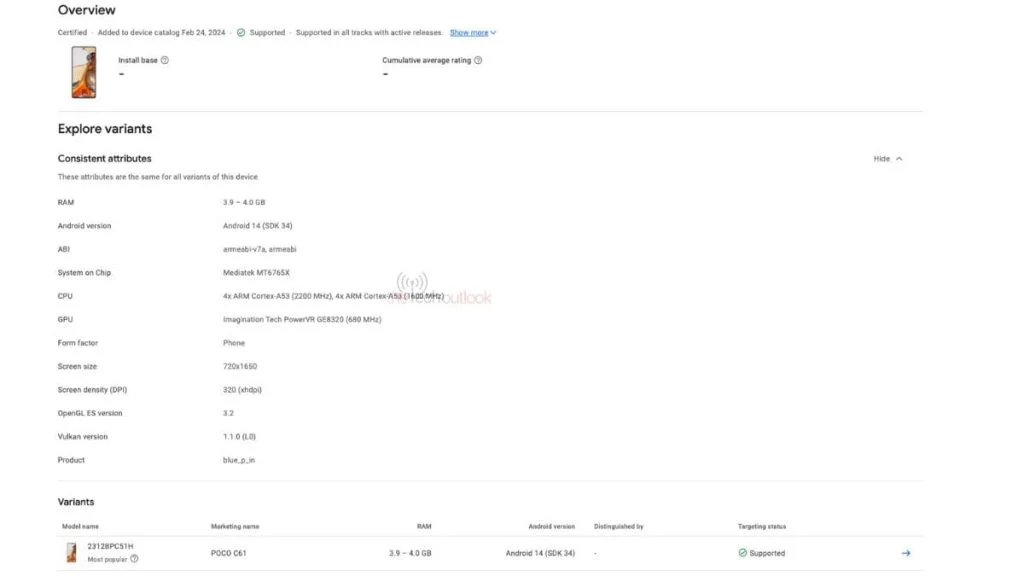 Poco C Google play console | TrashExpert Poco C